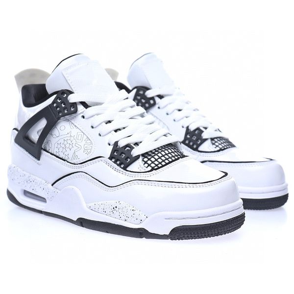 

basketball shoes jumpman 4 white black volt black gs 4 outdoor shoes sneaker sports with original box