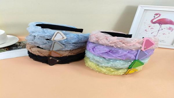 

23ss 8color luxury designer letter print headband women brand retro leather vintage pattern wide edge hair hoop headwrap head acce2824497, Silver