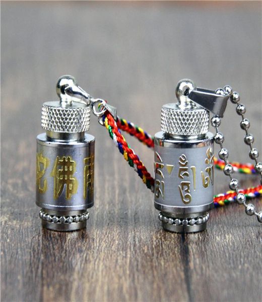 

tibet can openable stainless steel buddhism six words rotatable necklace prayer wheel rotatable mantra ash urn necklaces memorial 7343046, Silver