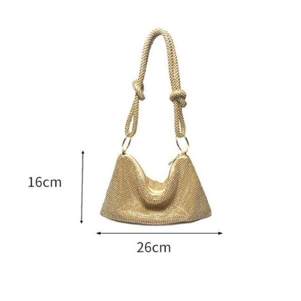 

fashion handbag versatile shoulder bag with diamond inlay design casual underarm women's bag