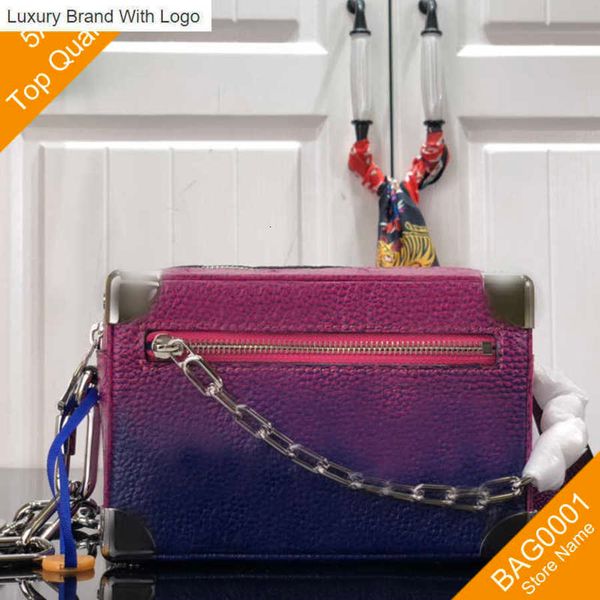 

bag handbags shoulder bags box bags men package small trunk fashion casual tote soft chains m81219 canvas leather zipper shoulderbag crossbo, Black