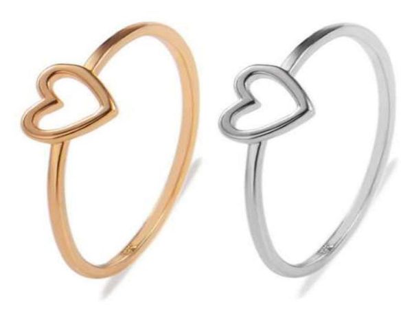 

1pc dainty women ring hollow heart ring for couple wedding promise infinity eternity love jewelry boho anillos mujer gifts2632136, Silver