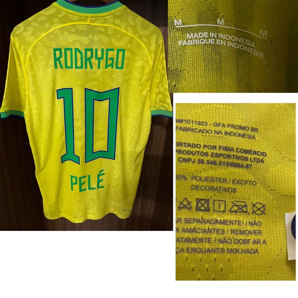 

american college football wear 2023 match worn player issue maillot pele rodrygo vini jr customize name number sports jersey, Black