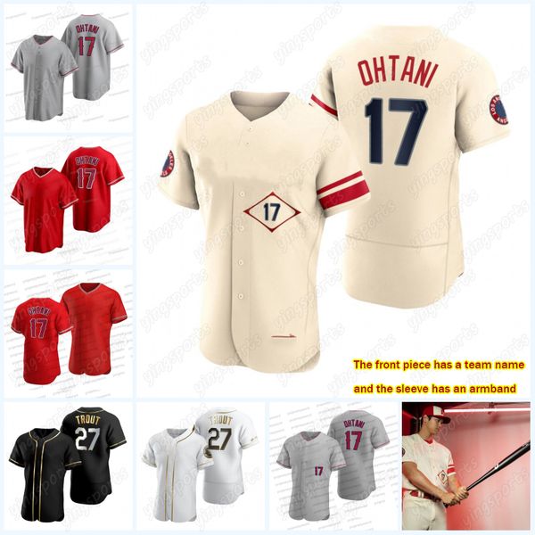 

#17 shohei ohtani baseball jersey los angeles 27 trout david fletcher anthony taylor ward hunter renfroe moniak jo adell jared walsh livan s, Blue;black