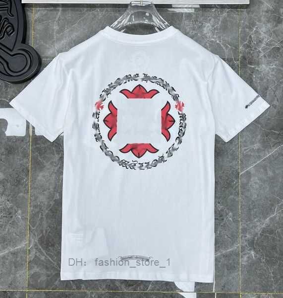 

chromes men's t-shirts wholesale fashion men&women's t shirts ch white short casual embossed letter horseshoe sanskrit cross patt, White;black