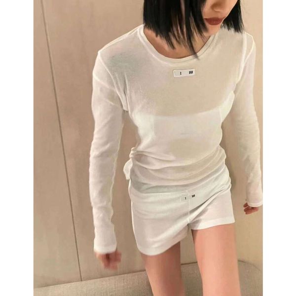 

Women Blouse Long Sleeves T-shirts For Autumn Casual Elegant Chic O-Neck Print Patchwork Slim Pullover Japan Korea Ladies Blouse, White