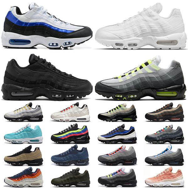 

designer running shoes 95 men women sport sneakers 95s triple white black og neon khaki greedy solar red greyscale mens outdoor trainers