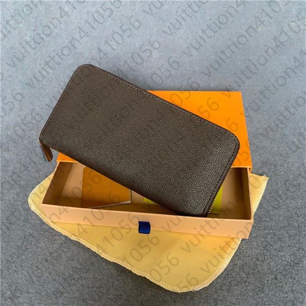 

whole2021 fashion single zipper men women leather wallet lady ladies long purse with orange box card 60017s305z, Red;black