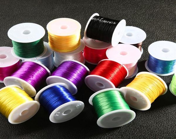 

cord for jewelry making 60 meters strong mixed color crystal elastic rope string stretch line diy beaded thread necklace bracelet 5357948, White;red