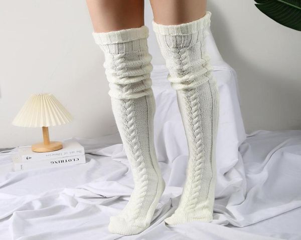 

fashion knee length knitting socks long wool stocking warm stockings2863679, Pink;yellow