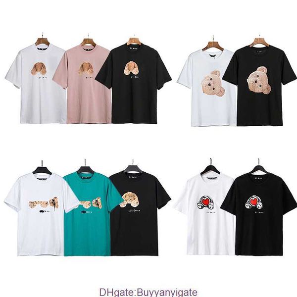 

designer pa t-shirt luxury tees print palms t shirts mens womens angles short sleeve casual crew neck clothing clothes, White;black