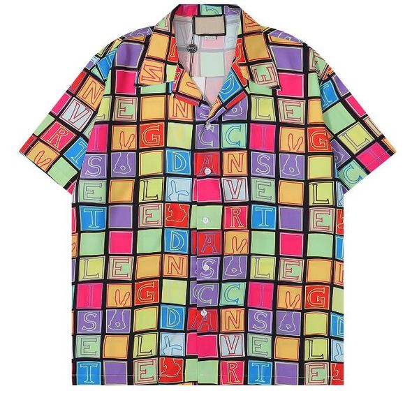 

kh999 classical men's casual shirts short sleeve colorful palid man designer shirt women, White;black