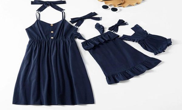 

new family look cute baby summer dress elegant cotton dress07487904, Blue
