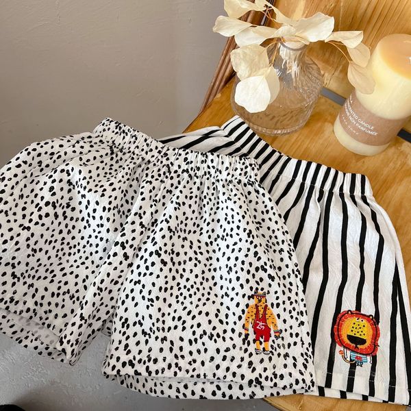 

shorts summer children striped boys girls cute cartoon print casual fashion kids loose baby pants 230412, Black