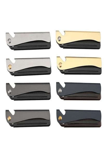 

oil hair beard styling combs men stainless steel beard comb portable hair comb folding combs4301234