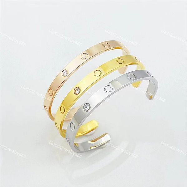 

european and american fashion style bracelet half wrist cuff band women's luxury designer jewelry 18k gold plated stainless steel weddi, Golden;silver