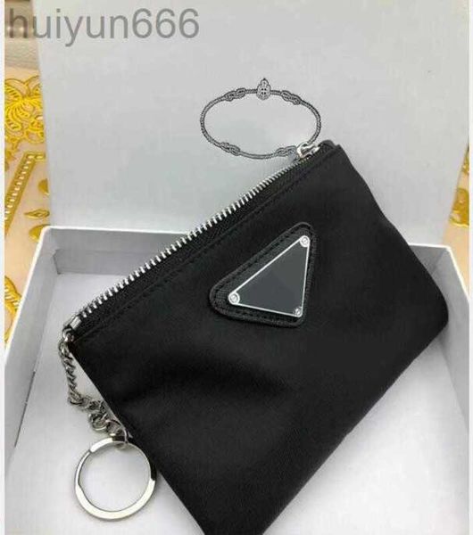

luxury designer keychains wallets nylon canvas pouch men women mini key chain black zip pocket purse lover keychains card holders keyring fa, Silver