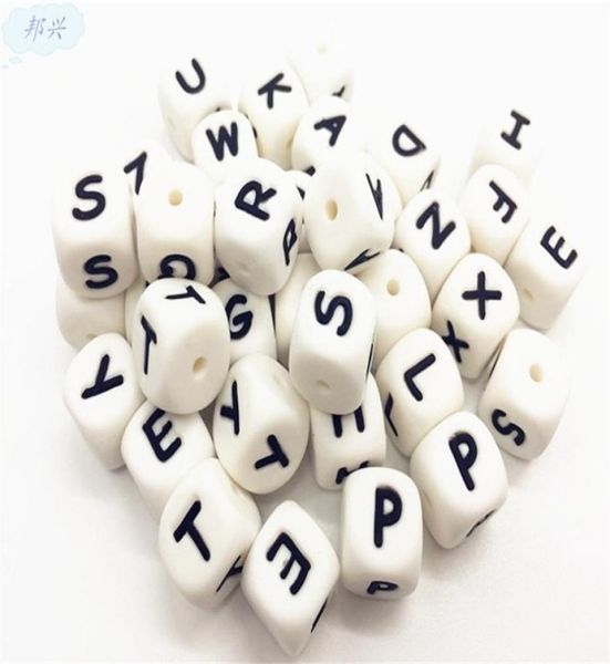 

100pcs silicone alphabet beads 12mm bpa food grade letters chewing beads for teething necklace diy chewelry baby teethers 3322254599