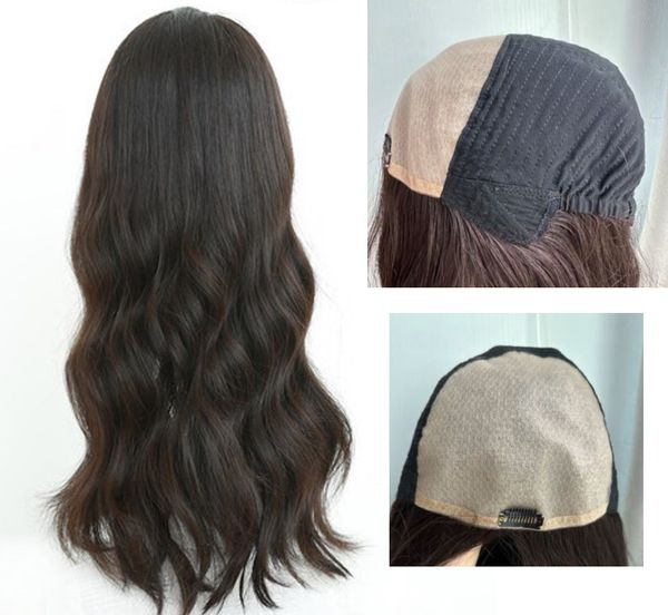 

fashion crochet full wig for women. 5 in x 5 in part new silk 10in~20in virgin human hair, 110% high density., Black;brown