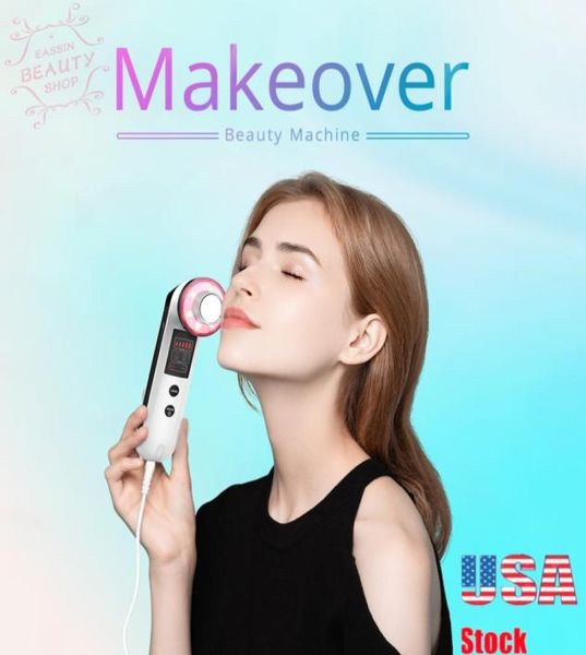 

ultrasonic beauty device high frequency facial machine red led light theragy face massager for skin care cleaner antiaging antiw5587255, Black;white