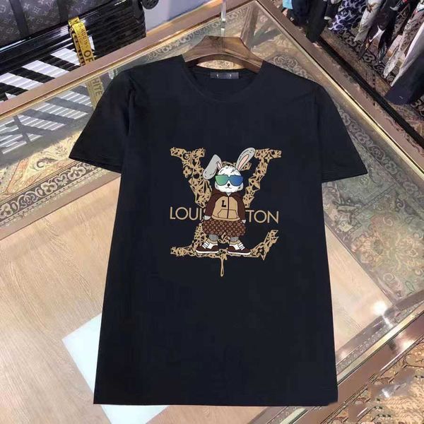 

high edition new short sleeve t-shirt fashion brand mesh red loose versatile cotton light luxury, White