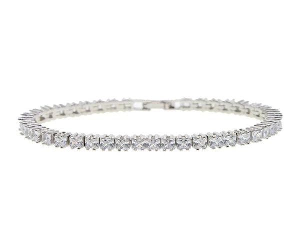 

fashion sqaure cz paved tennis bracelet bangle for men hip hop jewelry iced out mens tennis chain bracelet for men7902702, Golden;silver