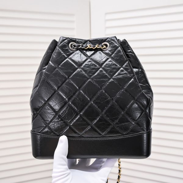

7a designer backpack style women cowhide handbag gold and silver matching chain casual bag