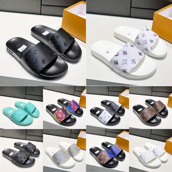 

2023 classic leather ladies sandals luxury designer fashion ladies slippers rubber sole beach flip flops ldfx, Black