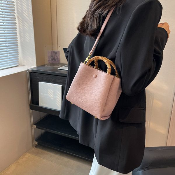 

hbp fashion bag women's crossbody bag bamboo handle design bucket handbag