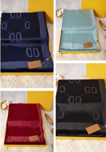 

soft smooth silk cotton scarf luxurious fashion ladycan use the four seasons shawl long scarf 9 colors whole classic big lett5403176, Blue;gray