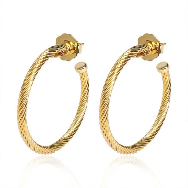 

Classic DY earrings jewelry designer top fashion accessories fashion hot selling threaded large circle temperament versatile earrings DY Jewelry Accessories