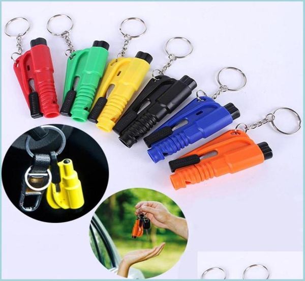 

key rings life saving hammer key chain rings portable self defense emergency rescue car accessories seat belt window break tools s5297802, Slivery;golden