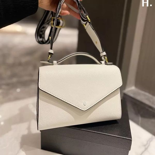 

monochrome crossbody bags flip shoulder messenger bag handbags purse saffiano leather triangle sign magnetic buckle solid color wallets high