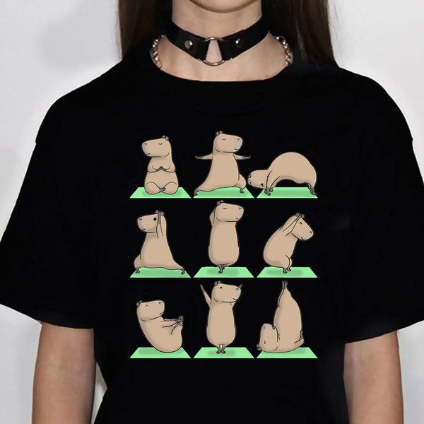 

womens tshirt kapibara capybara shir women harajuku anime shir female clohing 230411, White