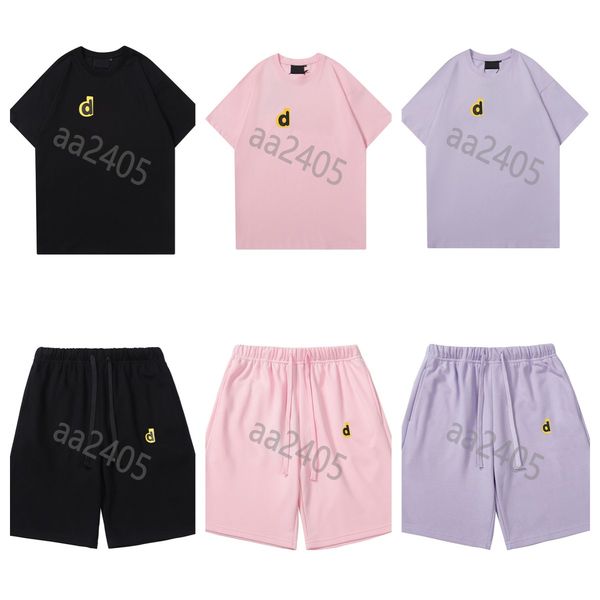 

2023ss men's tracksuits sports dree t-shirt shorts set tracksuit summer fashion casual sport beach short pants short sleeve shirt suit, Gray