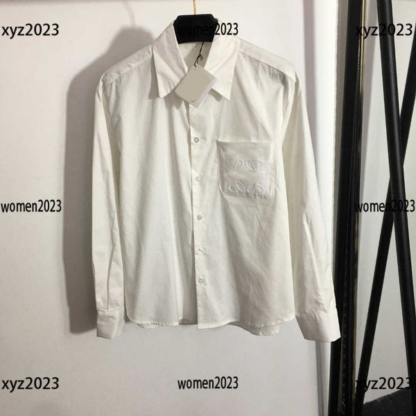 

designer blouse fashion chest pocket shirt splicing design womens clothes size s-l the sleeves can be rolled up shirt new arrivals april11, White