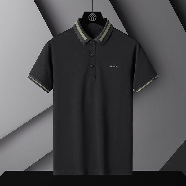 

men's polos men's business polo shirt panel color comparison casual men's summer ice silk quick drying short sleeve sports 23, White;black