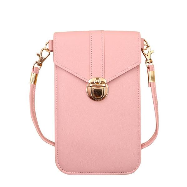 

wholesale touch screen water proof phone bags ladies mobile phone cell purse small crossbody bag for female, Black;red