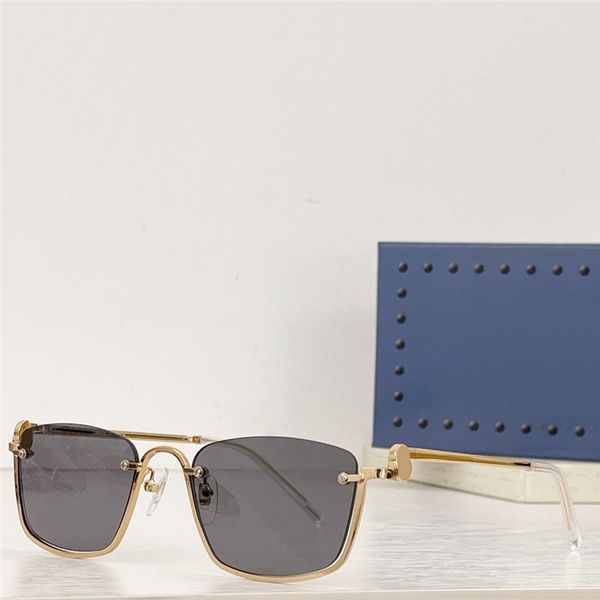 

new fashion design women square sunglasses 1278s small metal half frame avant-garde modern style simple outdoor uv400 protection glasses, White;black