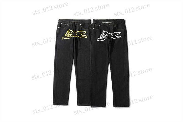 

men's jeans 2022 high street print flying dog trendy pants t230412, Blue