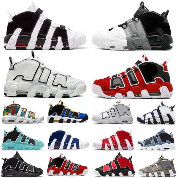 

more uptempos basketball retro shoes for mens womens up tempos scottie pippen triple black denim men university blue limestone trainers spor