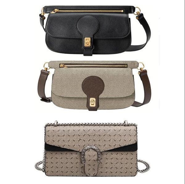 

women flip waist bag handbag ladies letter baguette bag detachable chain leather shoulder belt bags