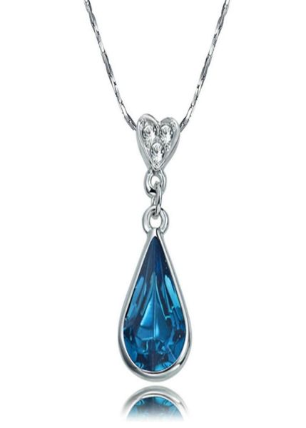 

yoursfs 6pcsset zircon water drop necklace fashion lady gold plated 18k pendant design unique anniversary holiday birthday gift7039840, Silver