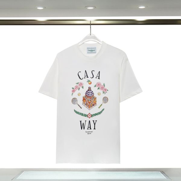 

casablanca t shirt men designer t shirts casablanc shirt wear summer round neck sweat absorbing short sleeves outdoor breathable cotton tees, White;black