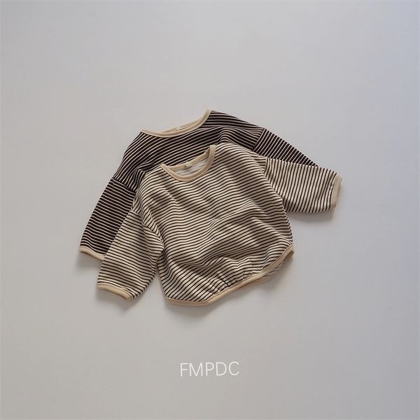 

t-shirts boys' sweater t-shirt spring long sleeved korean loose striped raglan shirt children's t-shirt 230412, Blue