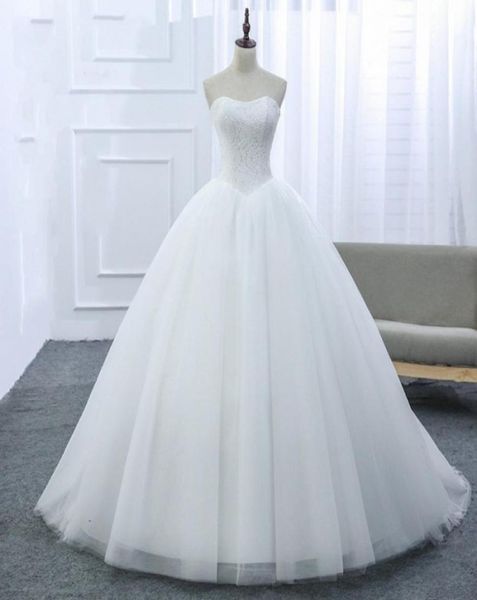 

2018 simple ball gown wedding dresses sweetheart lace wedding gowns new court train bridal dress robe de mariage vestido8886676, White