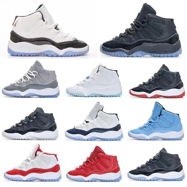 

bred xi 11s basketball shoes gym red infant children toddler gamma blue concord 11 trainers boy girl tn sneakers space jam child kids eur28-, Black