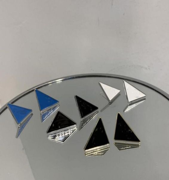 

2021 european and american inverted triangle letter stud simple punk couple earrings niche design personality net red street shoot9584412, Golden;silver
