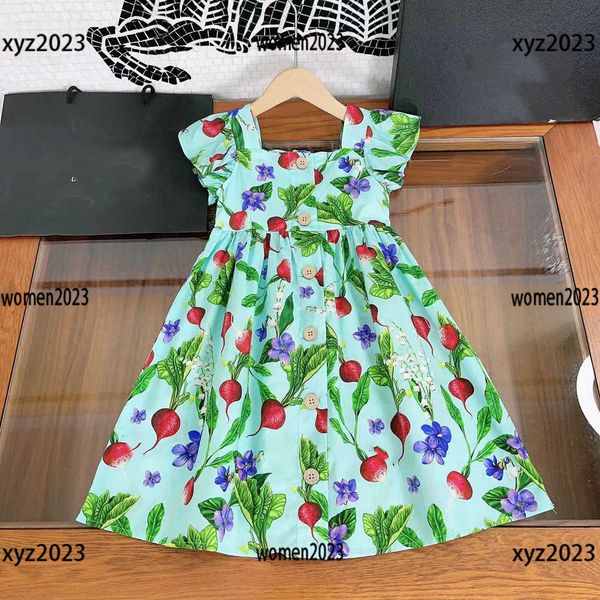

girls dresses vogue baby skirt square collar design designer dress size 100-160 cm kids summer pleated skirt new product april, Red;yellow