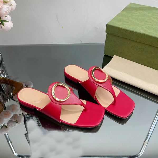 

oversized slippers designer flat bottom flip flops women fashionable casual beach shoes summer leather home party classic metal buckle decor, Black